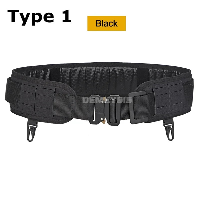 Tactical MOLLE Padded Belt - Combat Waist Belt for Airsoft & Hunting