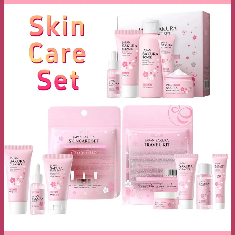 Sakura Skin Care Set - Complete Cleansing & Moisturizing Collection