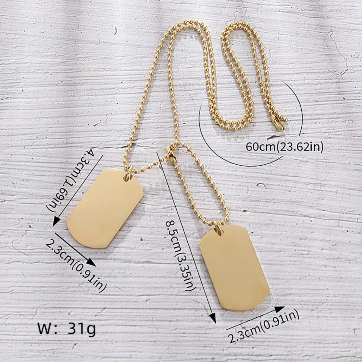 Military Dog Tag Necklace - Stainless Steel