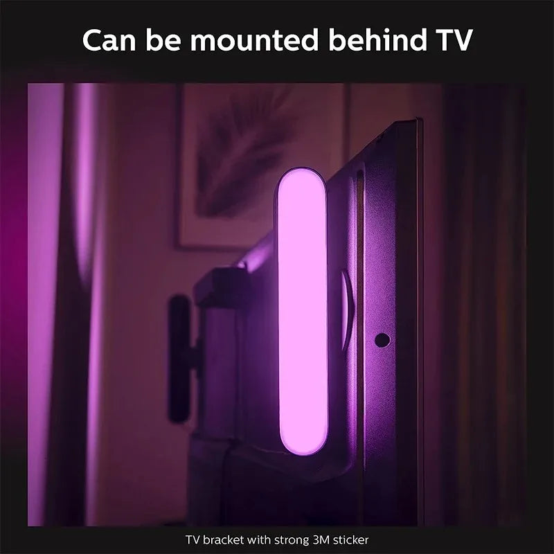 Lampe d'ambiance LED intelligente Symphony avec contrôle du son et application de commande, idéale pour la TV, l'ordinateur et les jeux vidéo. Décoration pour bureau.