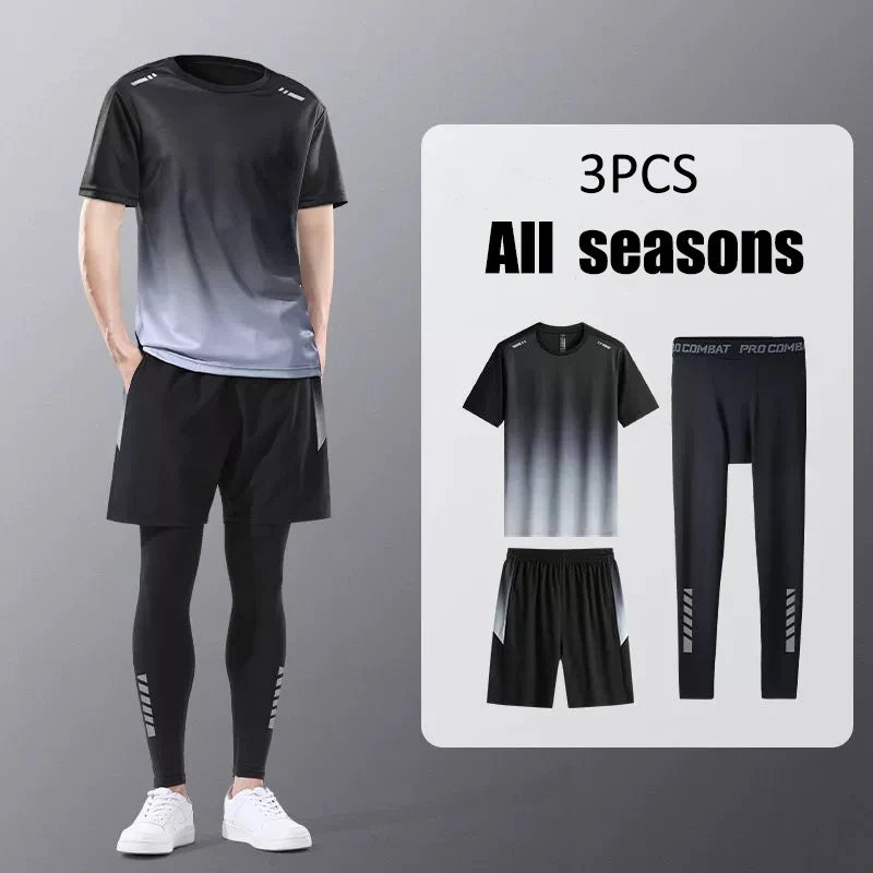 Sports suit for men, running quick-dry clothes, fitness clothes, badminton clothes, sports basketball training