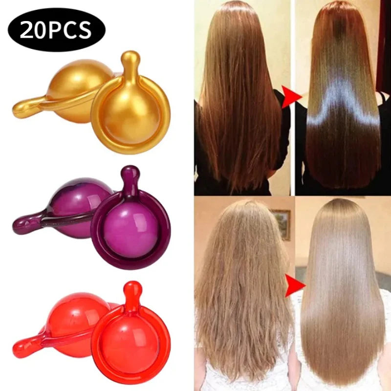 Capsules de vitamines pour cheveux, huile de kératine, soin capillaire rapide pour des cheveux doux, lisses et brillants. Nourrit et répare les cheveux abîmés et fourchus.