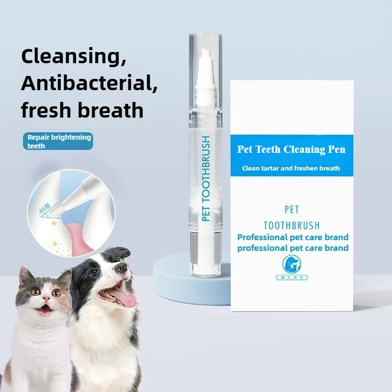 Pet Toothbrush Pen Teeth Cleaning Tool Breath Removing Dental Calculus Toothpaste Integrated Cat Dog Universal Pet Toothbrush