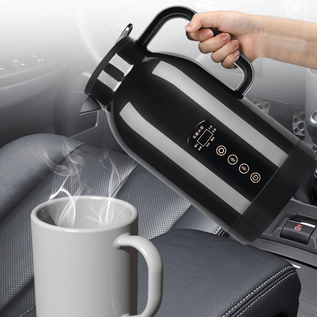 Bouilloire électrique portable pour voiture, en acier inoxydable, 12 V/24 V, chauffe-tasse et chauffe-eau.