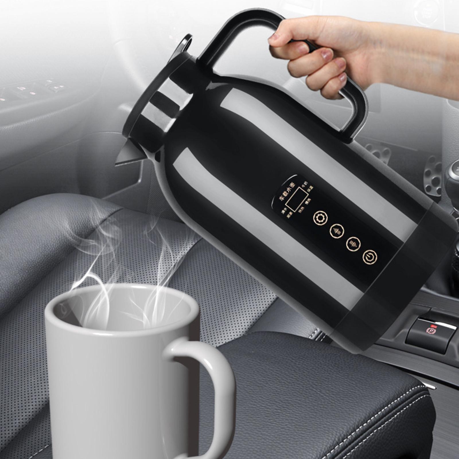 Bouilloire électrique portable pour voiture, en acier inoxydable, 12 V/24 V, chauffe-tasse et chauffe-eau.