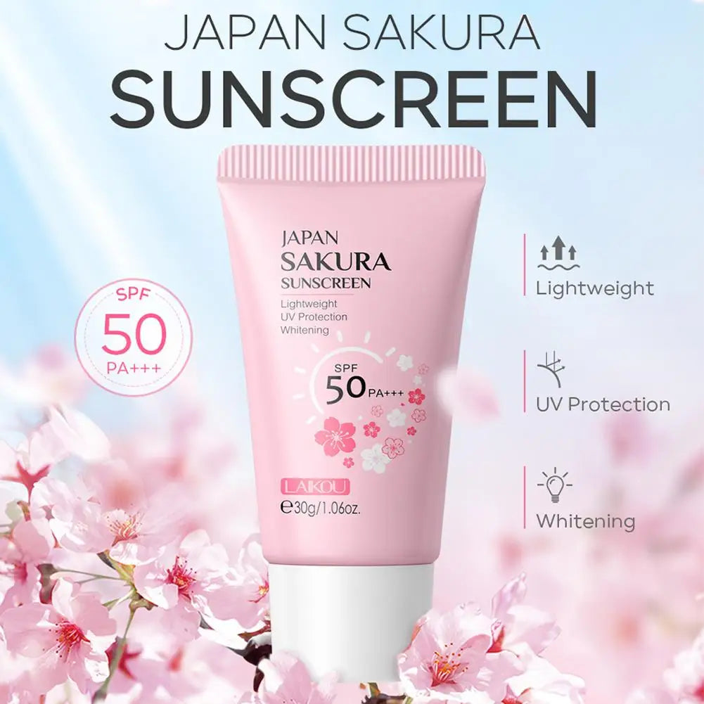 Sakura Sunscreen Cream SPF50 - Moisturizing UV Protection for Face & Body