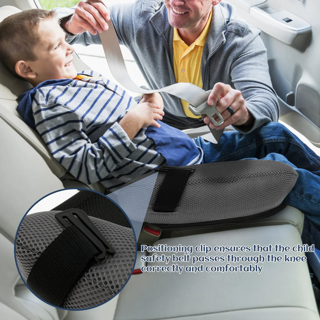 Kids Booster Seat Portable PVC Comfort Child Car Cushion Inflatable Travel Backless Space Saving Easy Fold With Bag