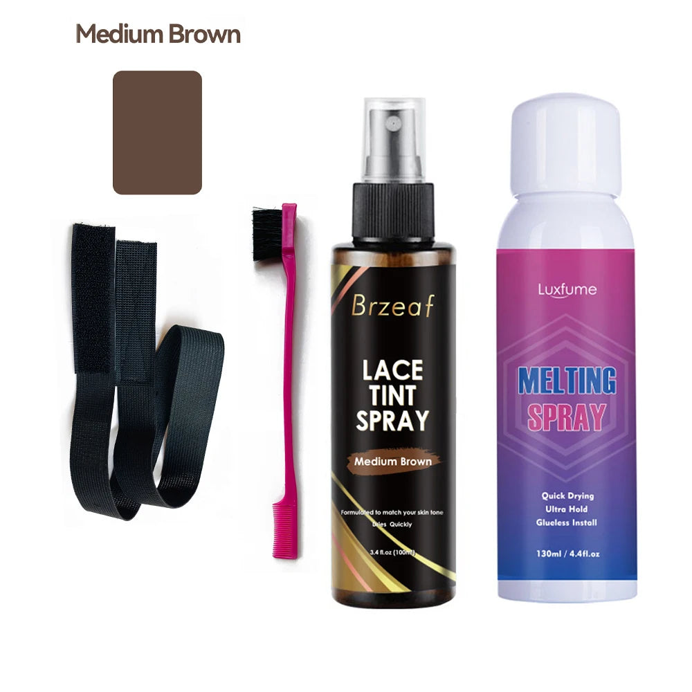 Hair Care Kit Wig Glue Wax Stick Adhesives Remover Lace Tint Mousse Melting Spray Edge Control Wig Installation Set Ultra Hold