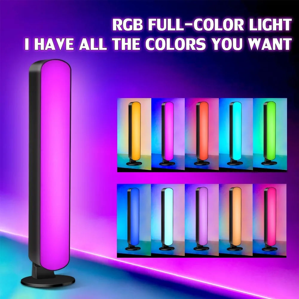 Lampe d'ambiance LED intelligente Symphony avec contrôle du son et application de commande, idéale pour la TV, l'ordinateur et les jeux vidéo. Décoration pour bureau.