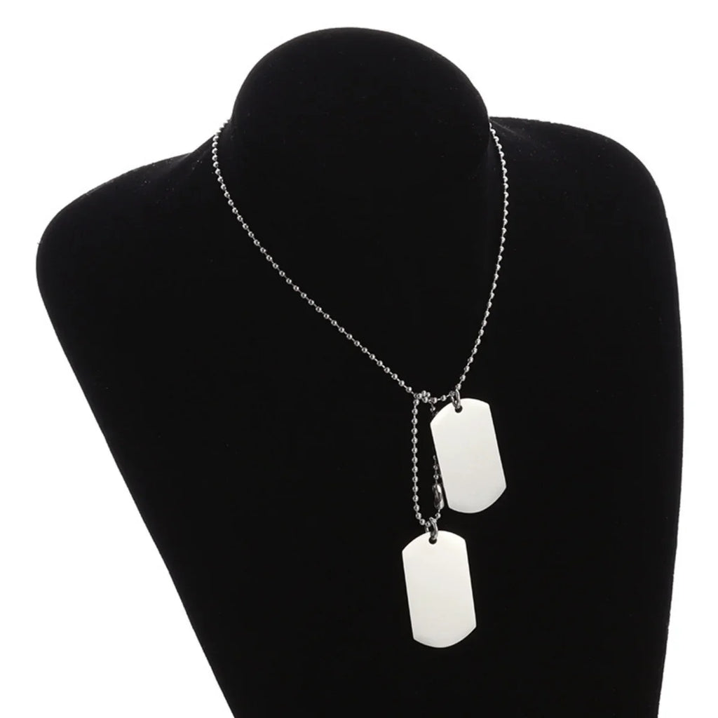 Collier avec plaque militaire - Acier inoxydable