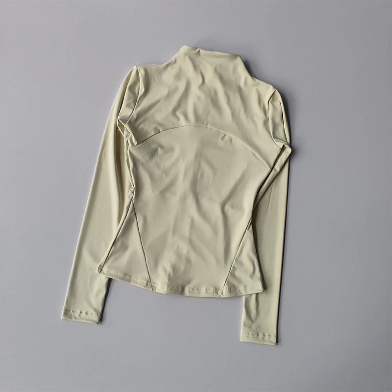 Sports Coat, Women's Autumn and Winter Slim Fit, Professional Quick Drying Clothes Slimming Sports Long Sleeved Prati Yoga Top