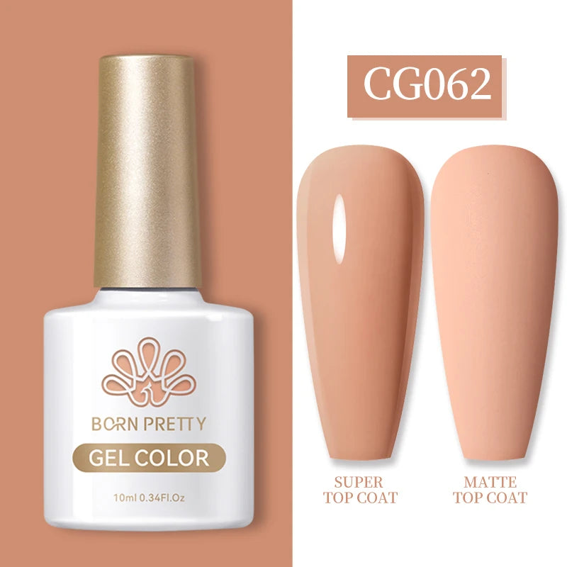 Vernis à ongles gel BORN PRETTY 10 ml, 130 couleurs, semi-permanent, semi-dissolvable, UV, base et top coat.