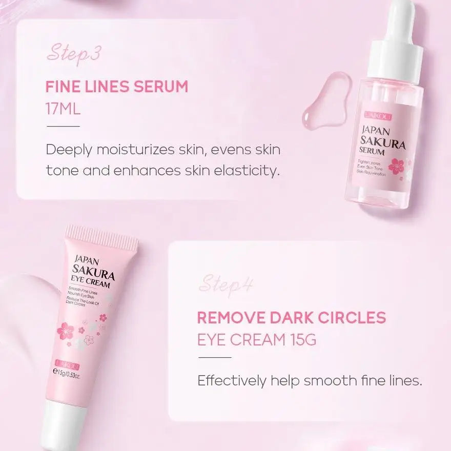 Sakura Skincare Set - 29-Piece Deep Cleansing & Moisturizing Collection