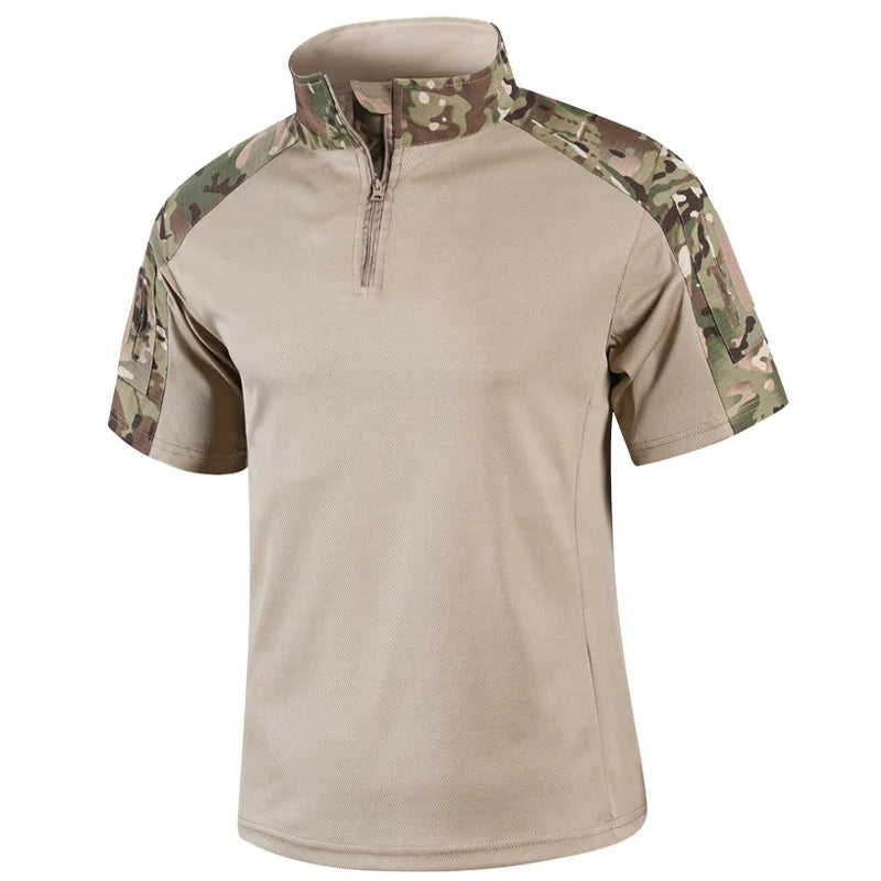 Camo Tactical Shirt Short Sleeve - Quick Dry Combat T-Shirt
