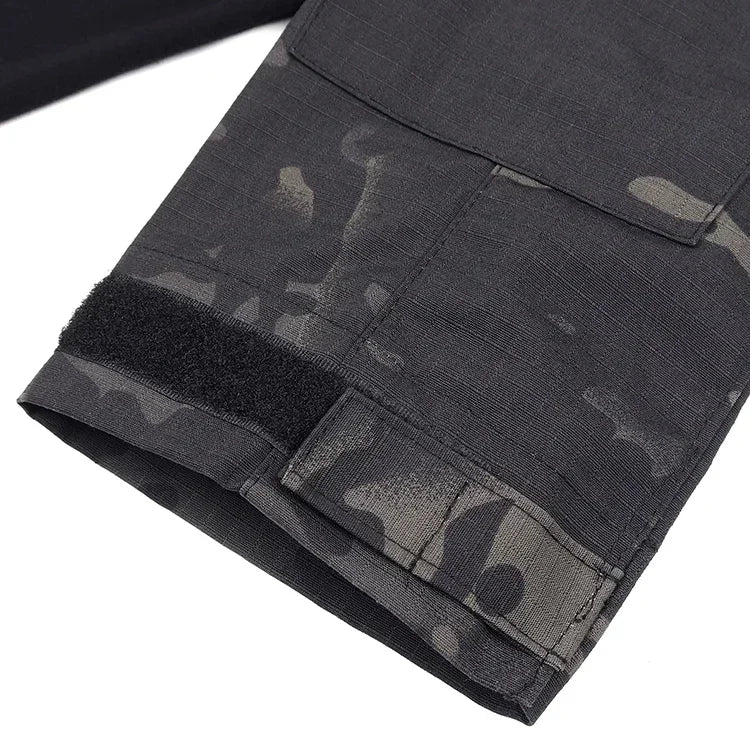 Tactical Airsoft Army Combat Shirt - Breathable CP Camo Zipper Tee