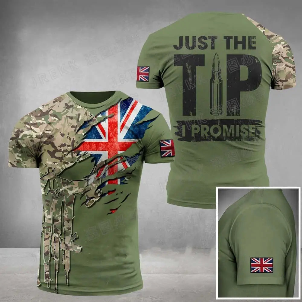 British Soldier Army Veteran T-Shirt - 3D Printed Camouflage Tee