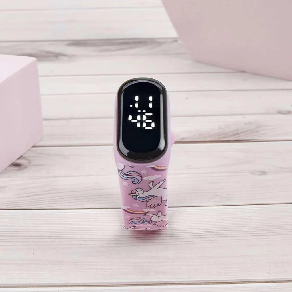 Montre-bracelet tactile électronique pour enfants et étudiants, avec figurine LED de dessin animé