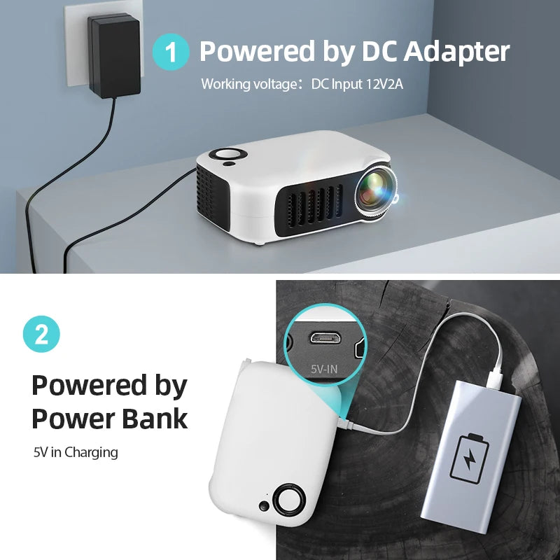 Portable LED Mini Projector - 1080P & 4K Support