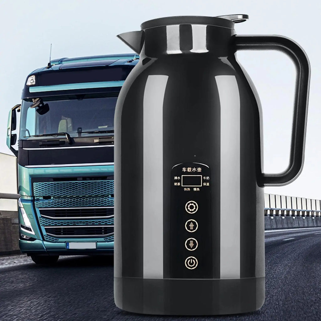 Bouilloire électrique portable pour voiture, en acier inoxydable, 12 V/24 V, chauffe-tasse et chauffe-eau.