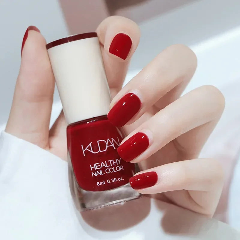 Vernis à ongles sans lampe UV, blanc à fines paillettes, sans cuisson, sans décollement, base huileuse transparente et brillante, couleur nude