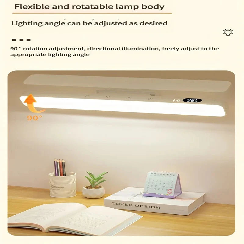 Lampe de table tactile intelligente, lampe de bureau magnétique avec batterie intégrée de 2000 mAh, lampe de chevet rechargeable avec miroir et lampe de lecture intégrée.