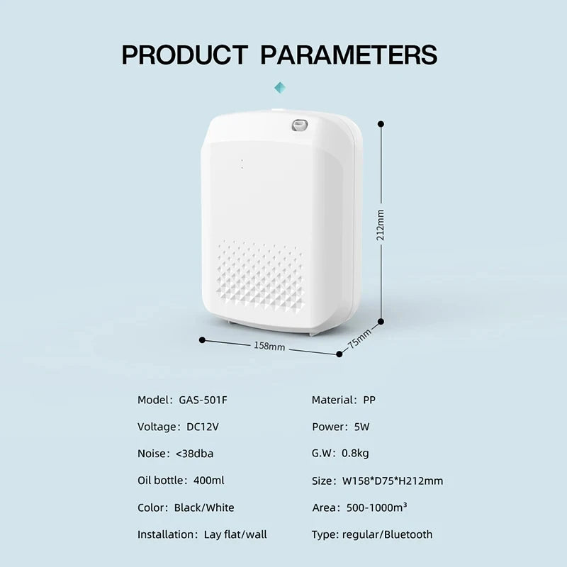 300ml WiFi Waterless Fragrance Diffuser - Smart Scent Distributor for Home & Hotel