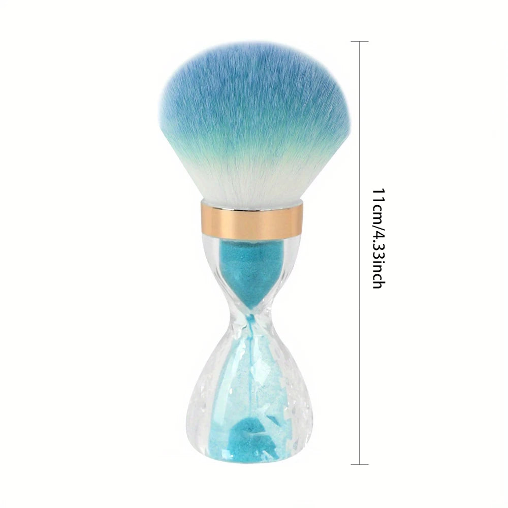 Pinceau à poussière pour ongles, manche en forme de sablier, pour enlever la poudre, brosse douce pour manucure et accessoires pour ongles en gel