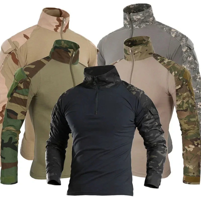 Outdoor Tactical Hiking Long Sleeve Shirt - Camouflage Combat Tee