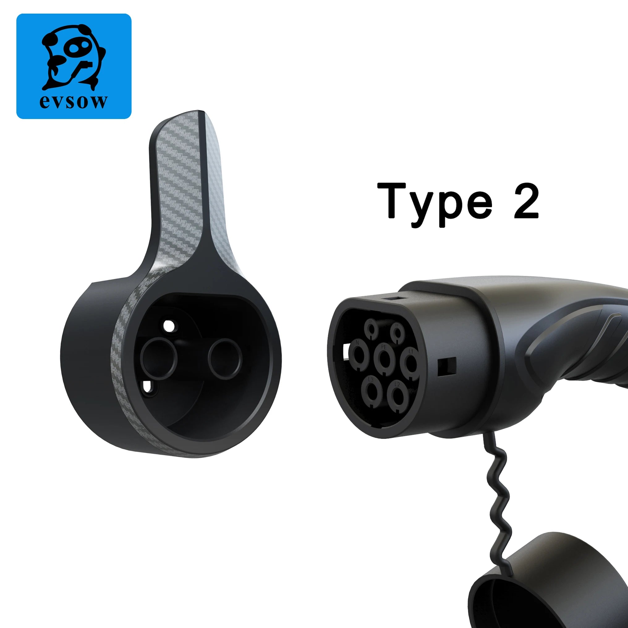 Type 2 EV Charger Cable Holder - Wall Mount Organizer for Electric Vehicles