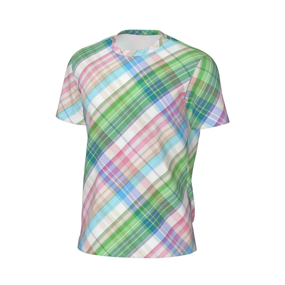 Gym T-Shirt Mondrian Line - Colorful Plaid Y2K Retro Graphic Tee