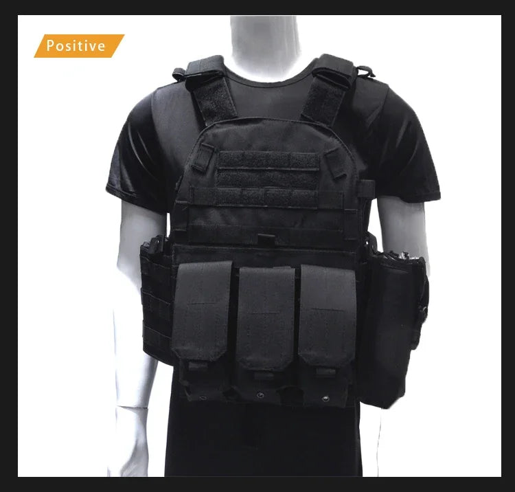 6094 Military Combat Army Wargame VestNylon Pouch Molle Gear Tactical Vest Body Armor Hunting Plate Carrier Airsoft Accessories