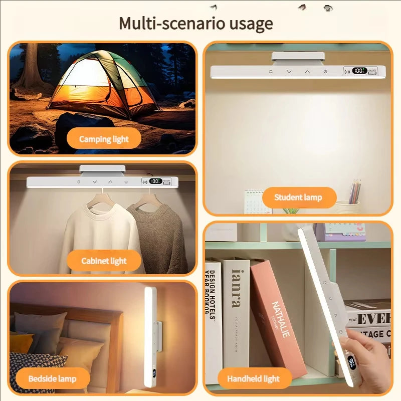 Lampe de table tactile intelligente, lampe de bureau magnétique avec batterie intégrée de 2000 mAh, lampe de chevet rechargeable avec miroir et lampe de lecture intégrée.