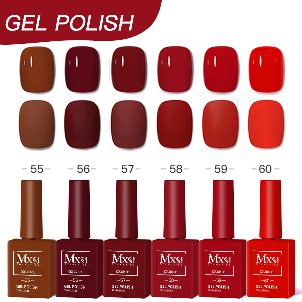 6-Piece UV LED Gel Polish Set - Semi-Permanent Nail Art Kit (15ml)