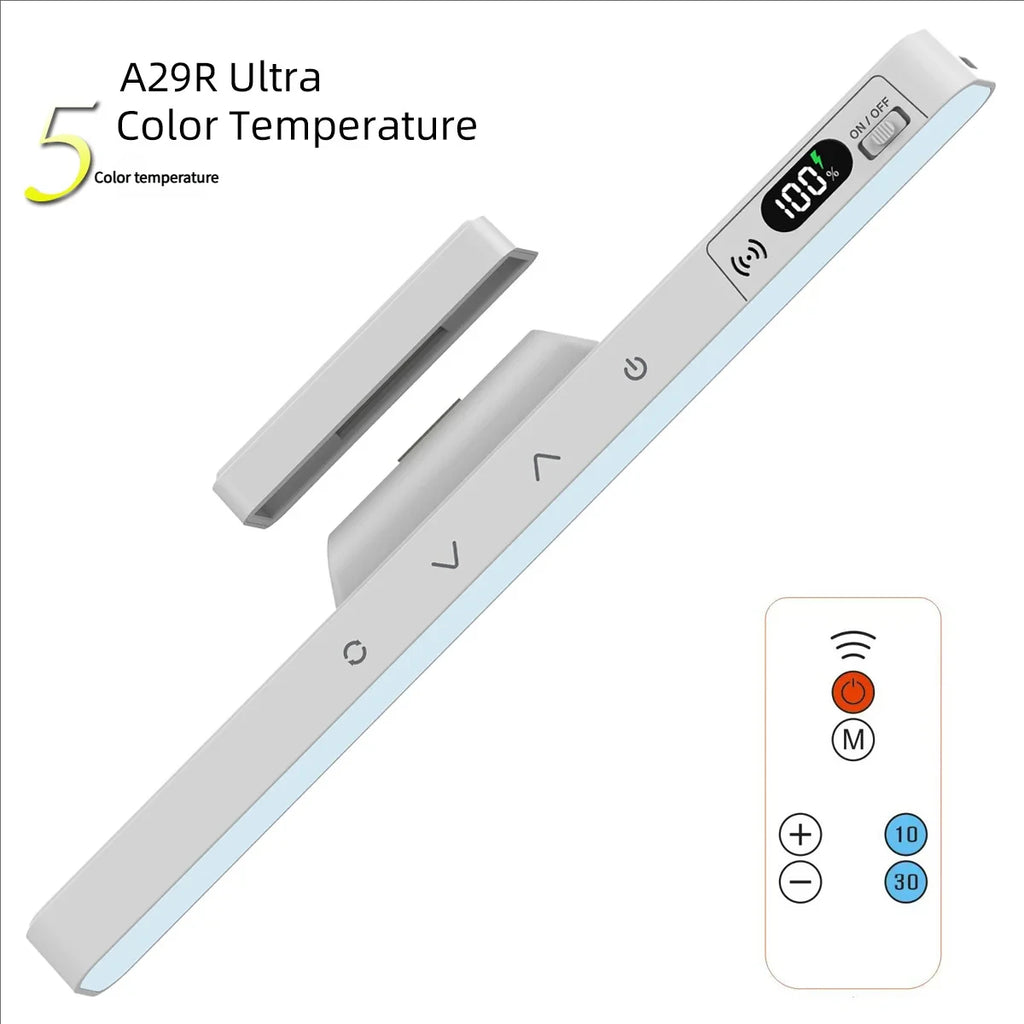 Lampe de table tactile intelligente, lampe de bureau magnétique avec batterie intégrée de 2000 mAh, lampe de chevet rechargeable avec miroir et lampe de lecture intégrée.