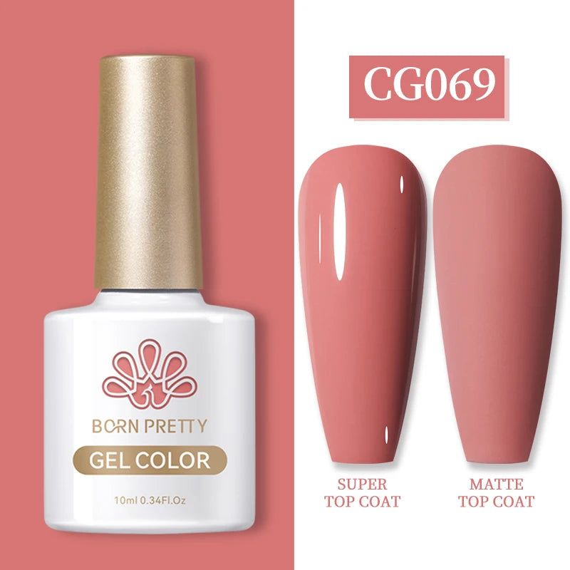 Vernis à ongles gel BORN PRETTY 10 ml, 130 couleurs, semi-permanent, semi-dissolvable, UV, base et top coat.