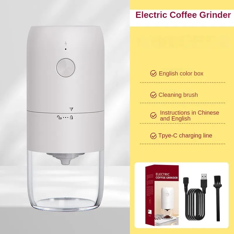High-Power Electric Coffee Grinder TYPE C USB Charging Grinding Core Household Coffee Beans Grinder Home Appliance Kitchen Tools