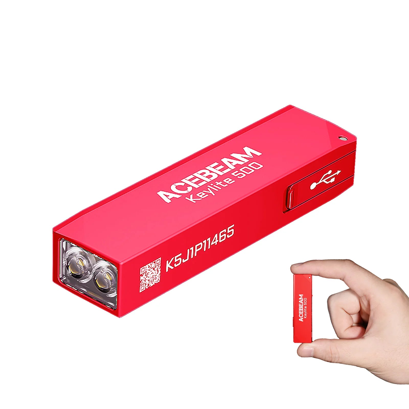 ACEBEAM Keylite 500 EDC Tactical Flashlight - Rechargeable with Self-Defense Strobe
