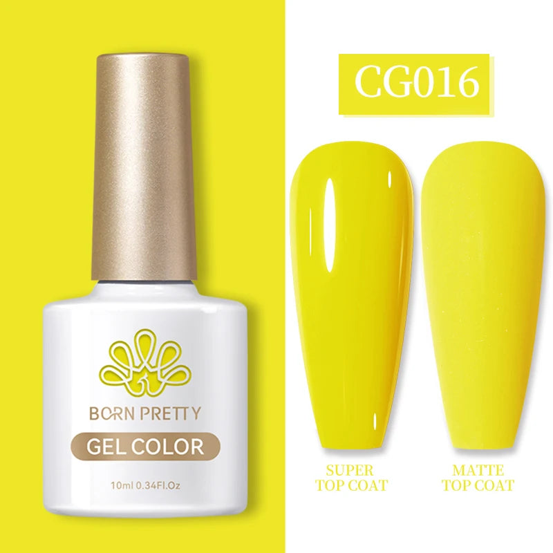 Vernis à ongles gel BORN PRETTY 10 ml, 130 couleurs, semi-permanent, semi-dissolvable, UV, base et top coat.