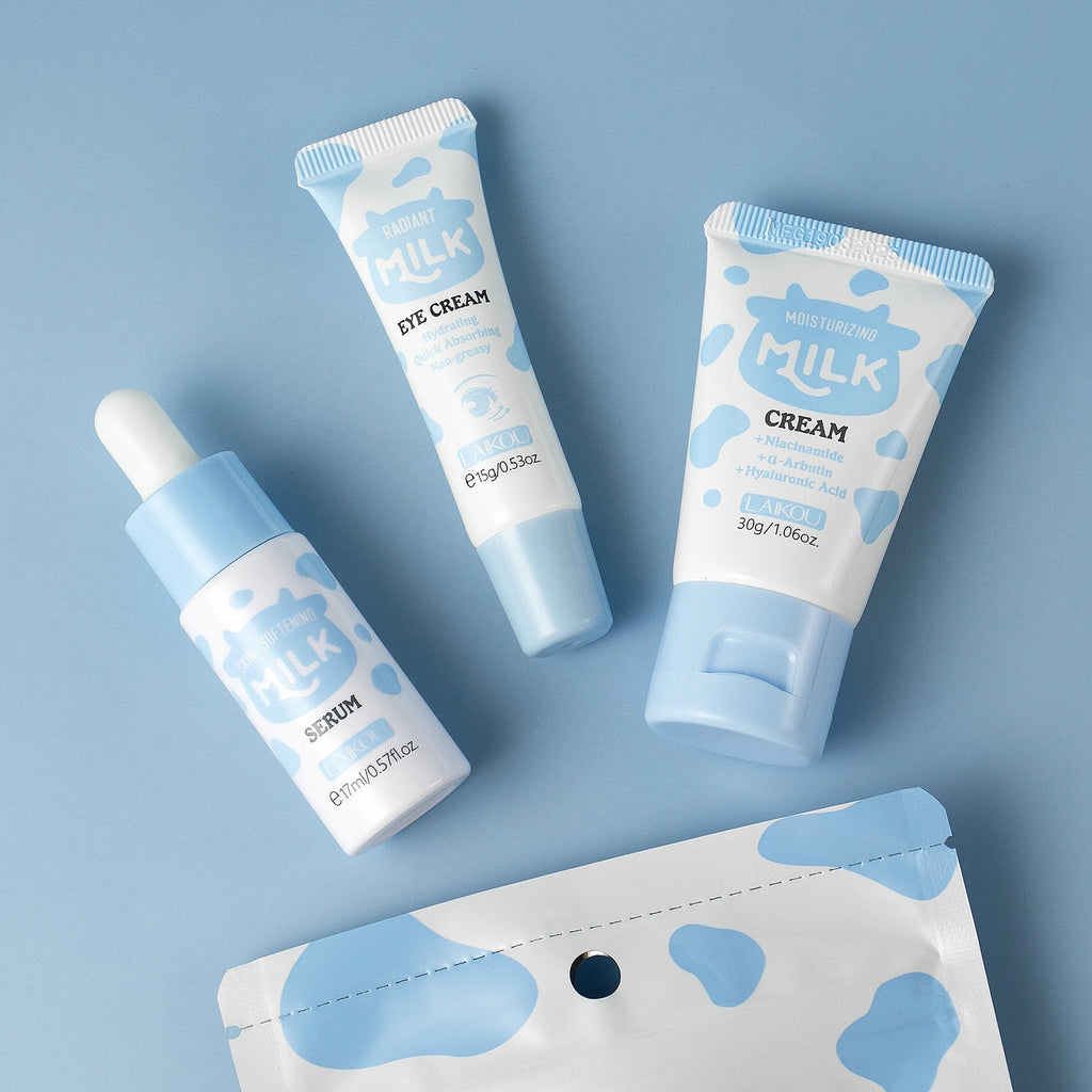 LAIKOU Milk Glowing Trio Set - Deep Nourishment & Hydrating Skincare Kit