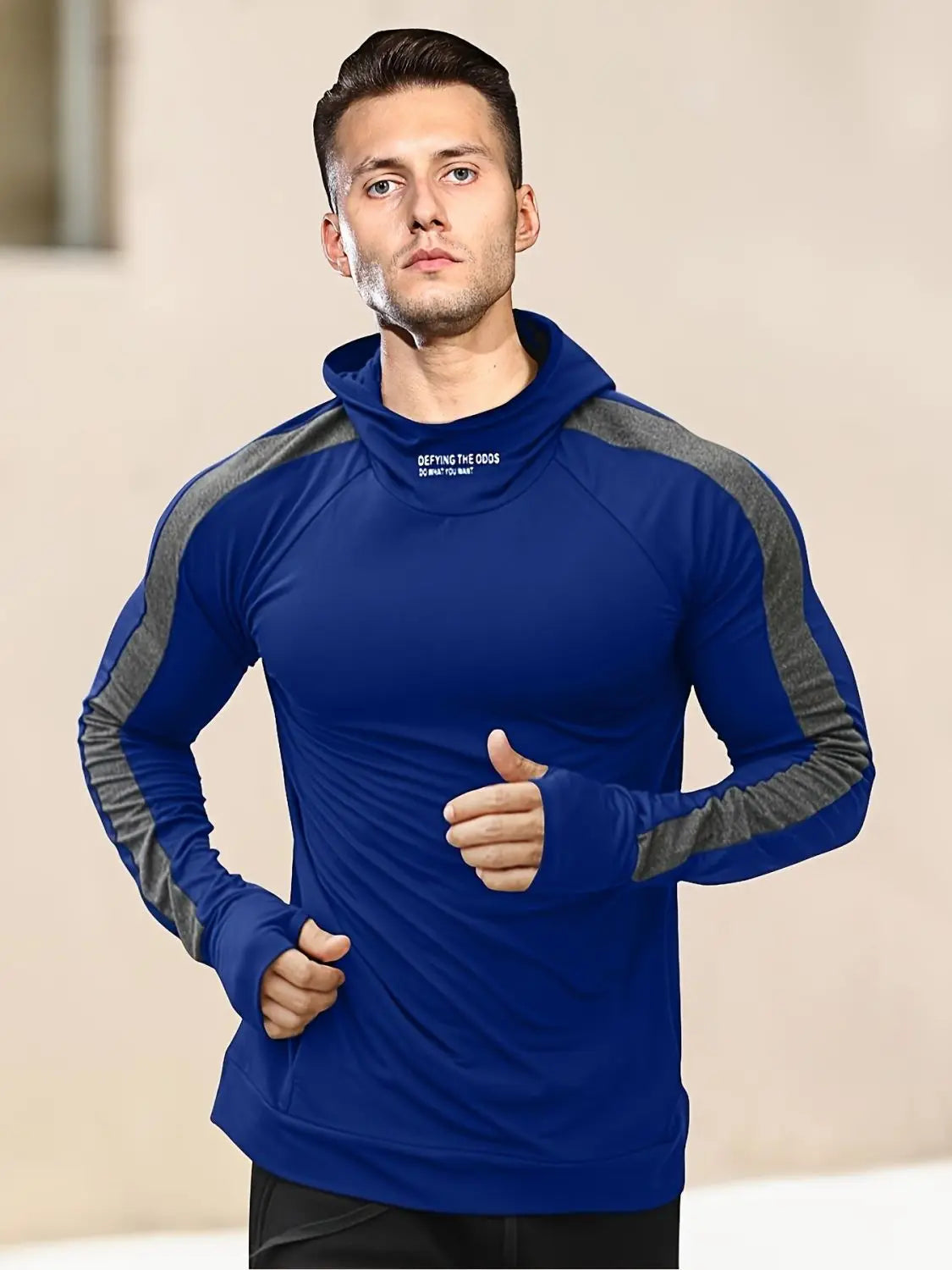 Men's Sports Hooded Quick-drying Breathable Cool Tight Outdoor Fitness Long-sleeved T-shirt