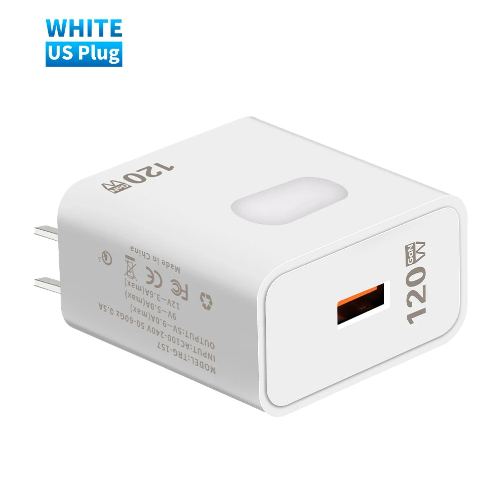 GaN USB Charger Fast Charging Quick Charge 3.0 Type C Cable Mobile Phone Charger Adapter For iPhone Huawei Samsung Xiaomi 14