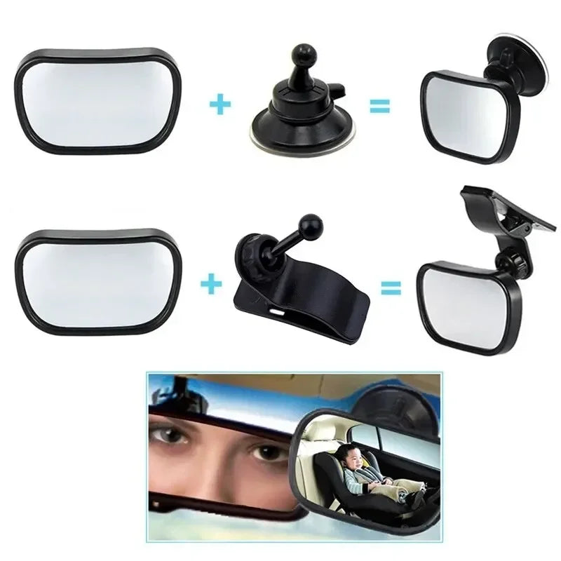 Siège auto arrière mini bébé 2 en 1 pour voiture, rétroviseur convexe arrière réglable, moniteur pour enfant