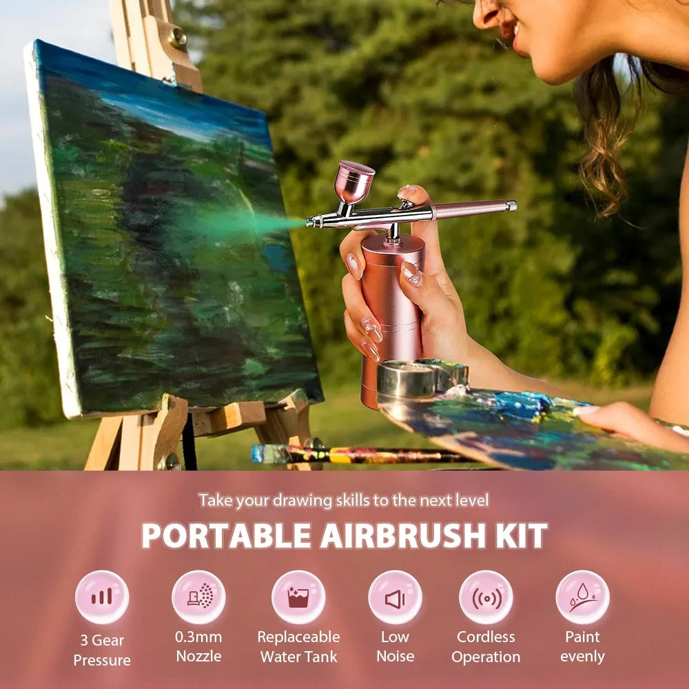 Airbrush Nail Art Painting Kit Mini Airbrush for Nail Art Cake Painting Portable Hand Sprayer Gun Airbrush Nail