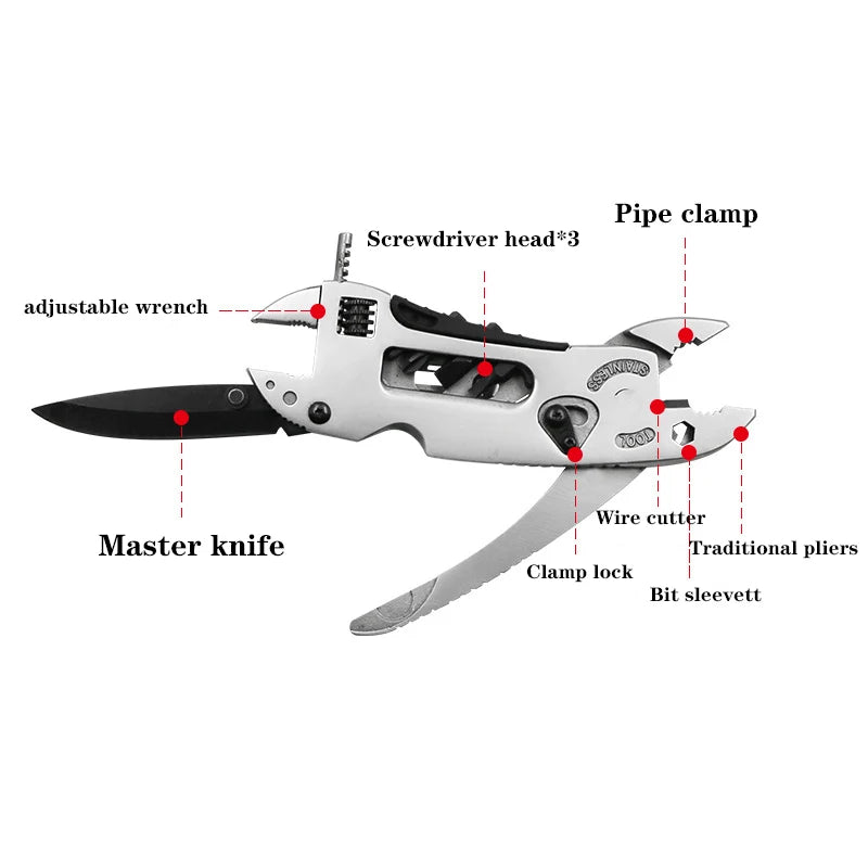Kit de survie multifonction professionnel avec couteau et clé à molette - Équipement d'urgence