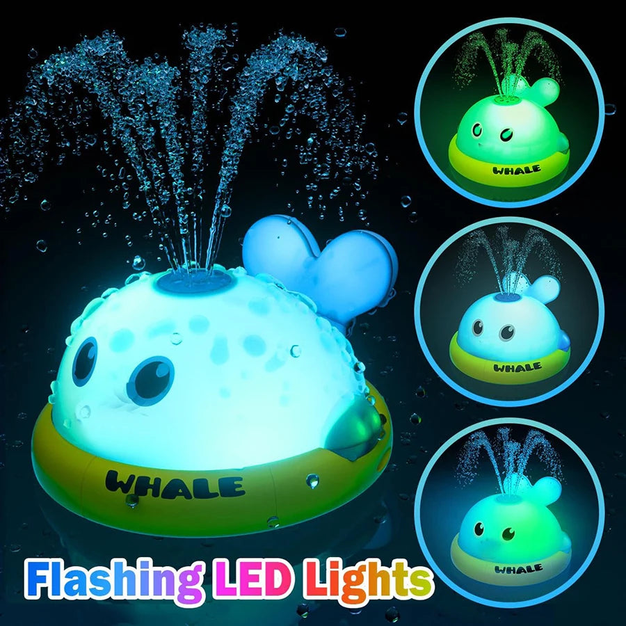 Jouets de bain pour bébés et jeunes enfants, jouets de bain lumineux en forme de baleine, table d'arrosage avec fontaine pour le bain, jouets pour nourrissons.