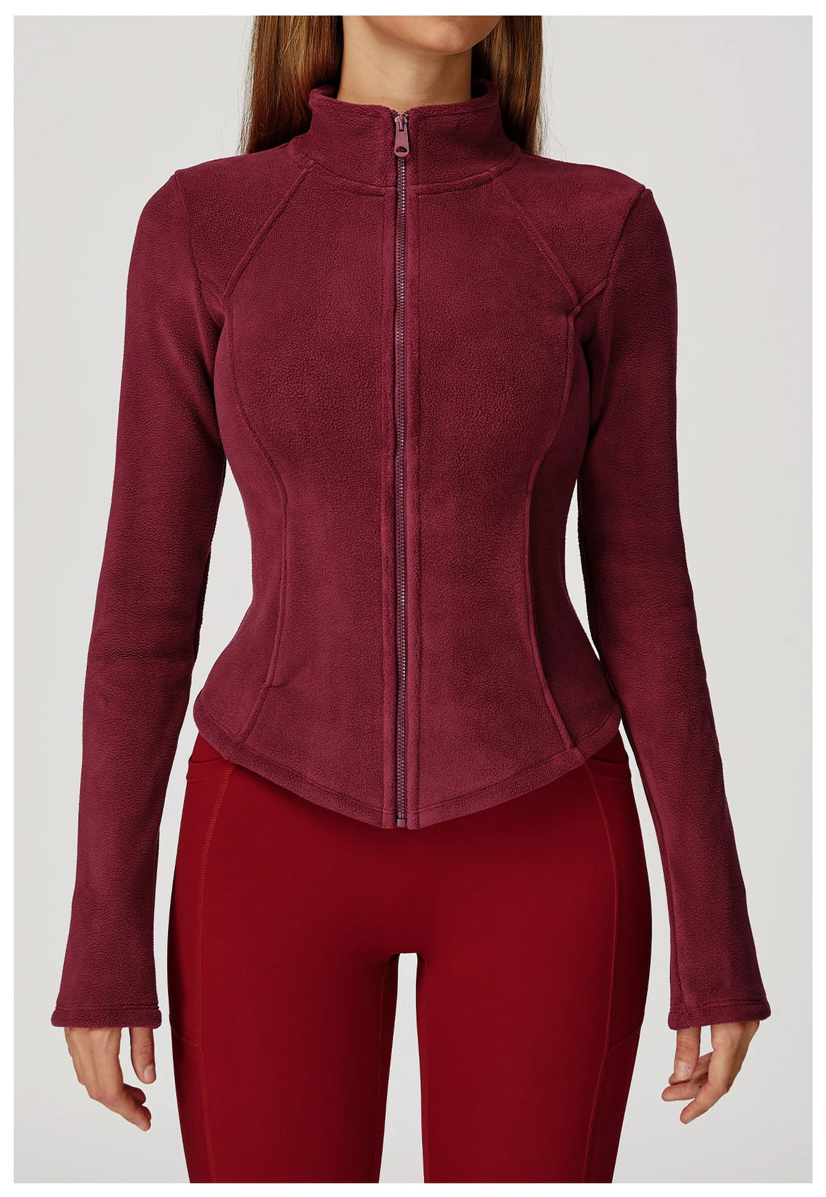 Sports Jacket Long Sleeve Women Zip Fitness Yoga Shirt Winter Warm Gym Top Activewear Running Coats Workout Clothes For Cycling