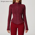 Sports Jacket Long Sleeve Women Zip Fitness Yoga Shirt Winter Warm Gym Top Activewear Running Coats Workout Clothes For Cycling