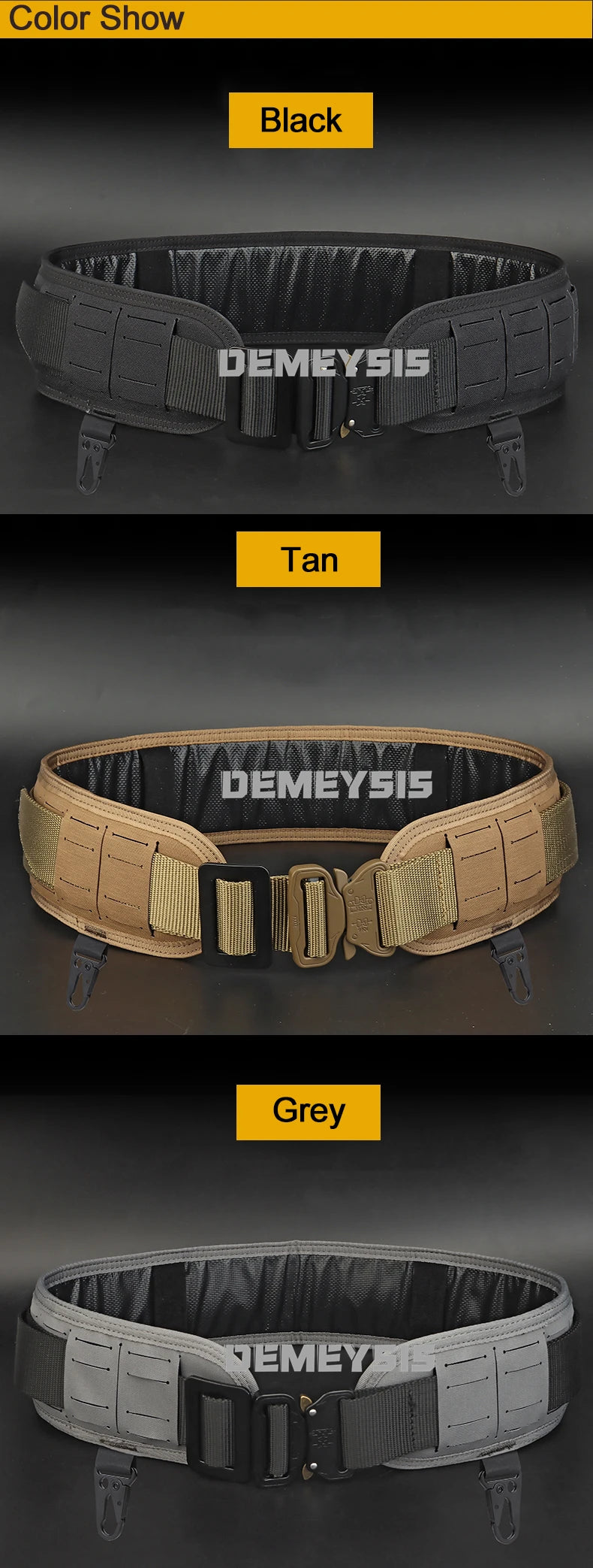 Tactical MOLLE Padded Belt - Combat Waist Belt for Airsoft & Hunting