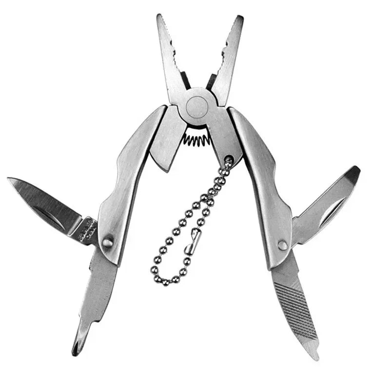 Pince multifonction compacte pliable en acier inoxydable - Kit porte-clés EDC