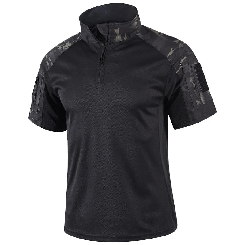 Camo Tactical Shirt Short Sleeve - Quick Dry Combat T-Shirt